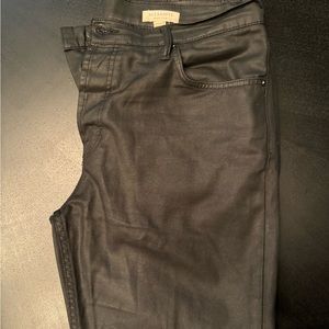 Allsaints Coated Dean Cropped Straight Black Denim